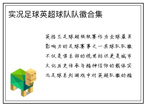 实况足球英超球队队徽合集